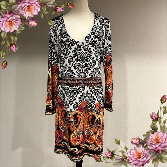 How Browns plus size paisley print sweater dress size 20 - Picture 1 of 15